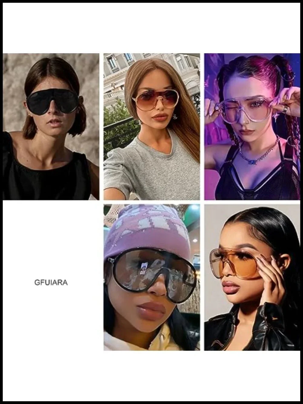 Oversized Aviator Shield Sunglasses UV400 Protection